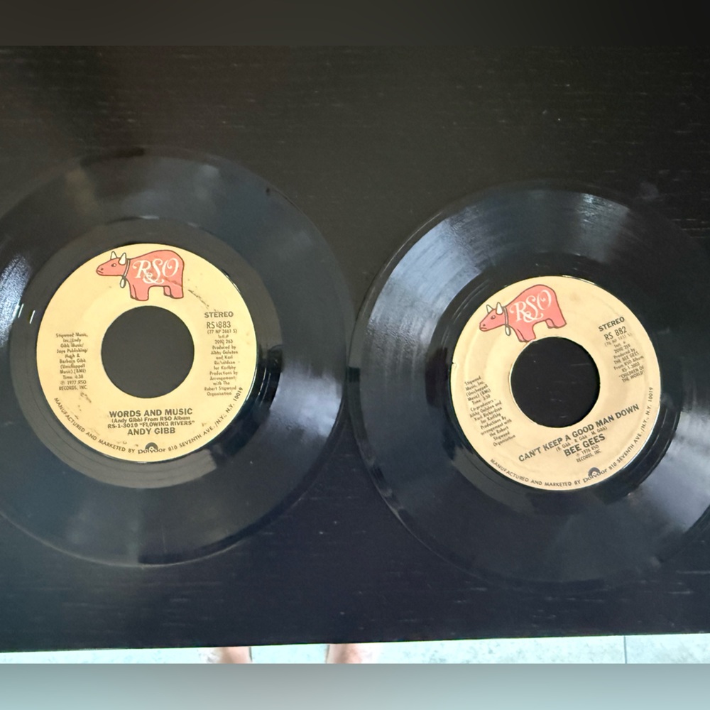 Bee Gees – Andy Gibb set of 3 45rpm vinyl Records all tested